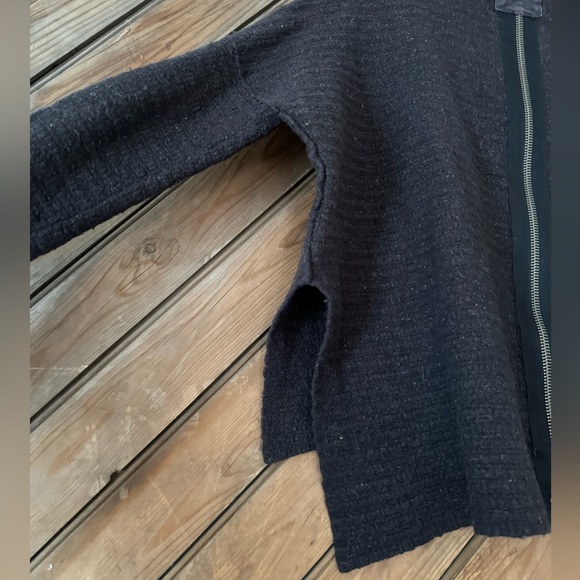 Free People Arctic Fox Sweater XS charcoal wool blend zipper oversized - Picture 8 of 14